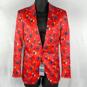 Suslo Couture | Mens Holiday Reindeer Blazer M 40